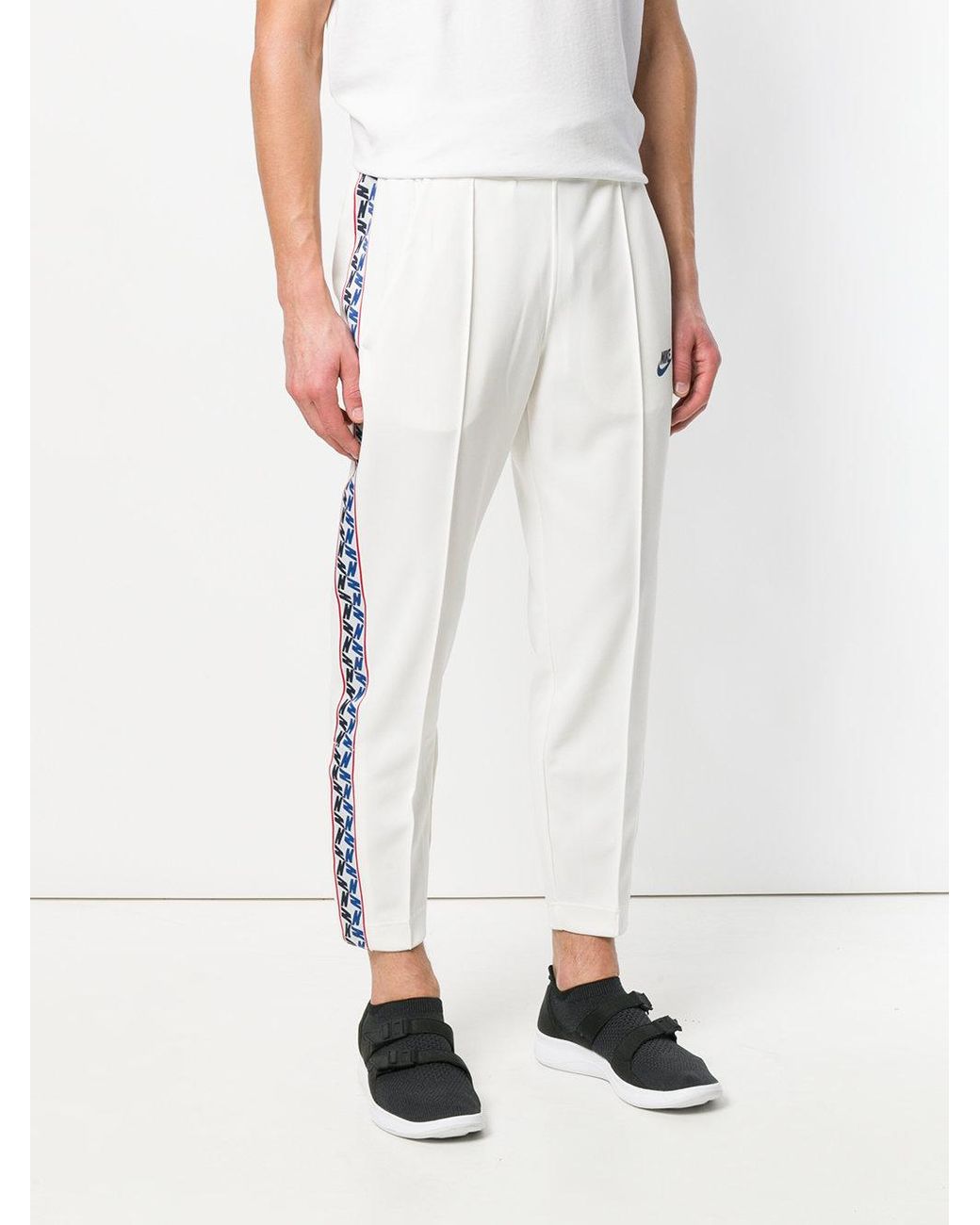 Nike Graphic Side Stripe Track Pants in White for Men | Lyst