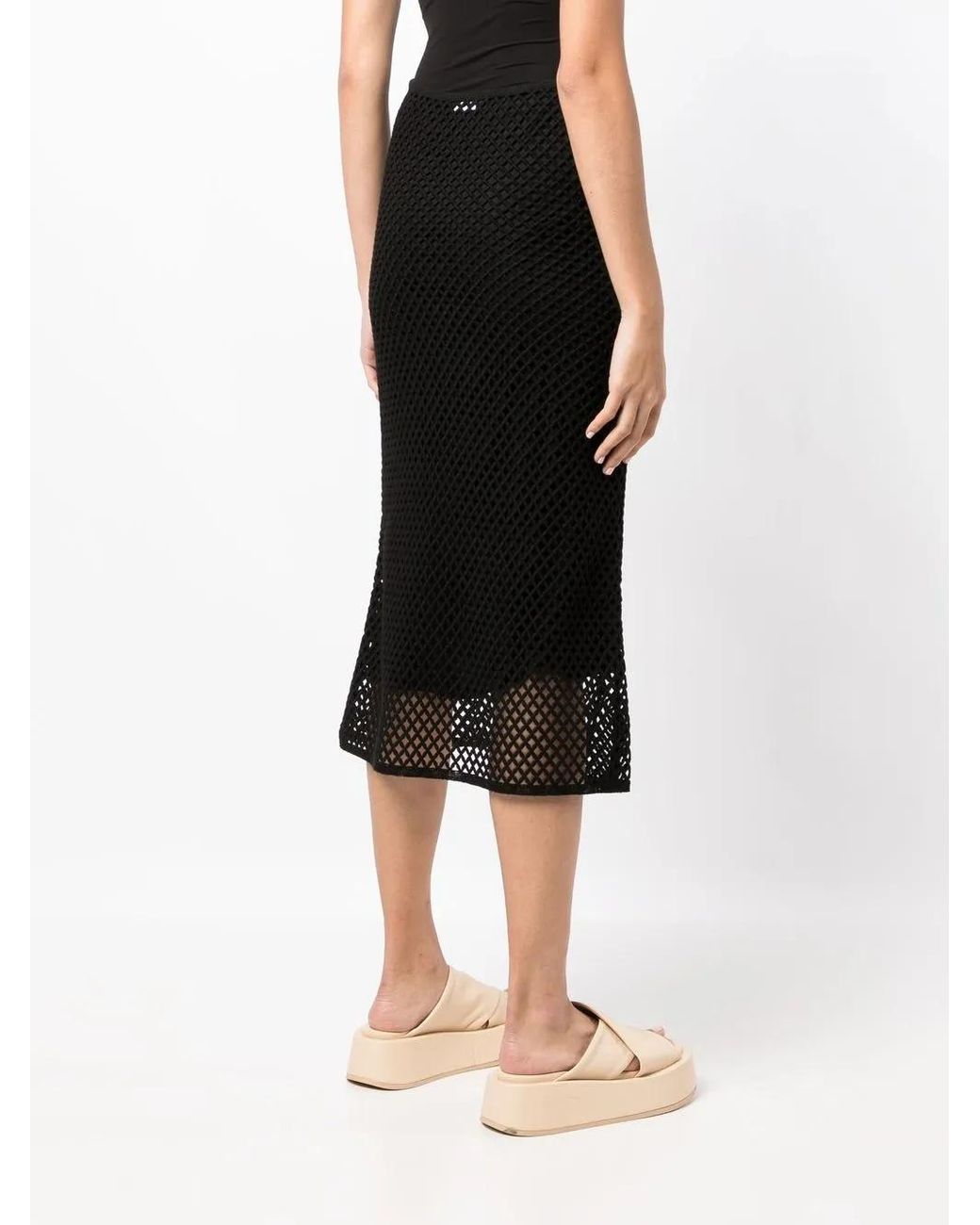 Goen.J Black A-Line Mid-Length Skirt