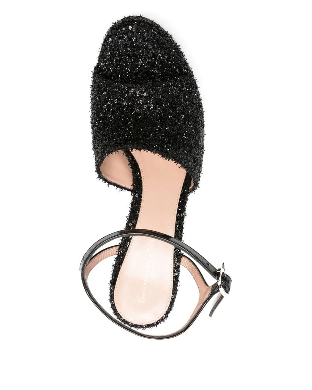 Gianvito Rossi Black 110Mm Glitter Heeled Sandals