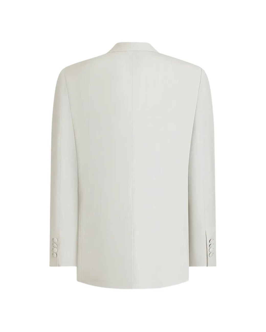 Dolce & Gabbana White Single-Breasted Wool Poplin Jacket for men