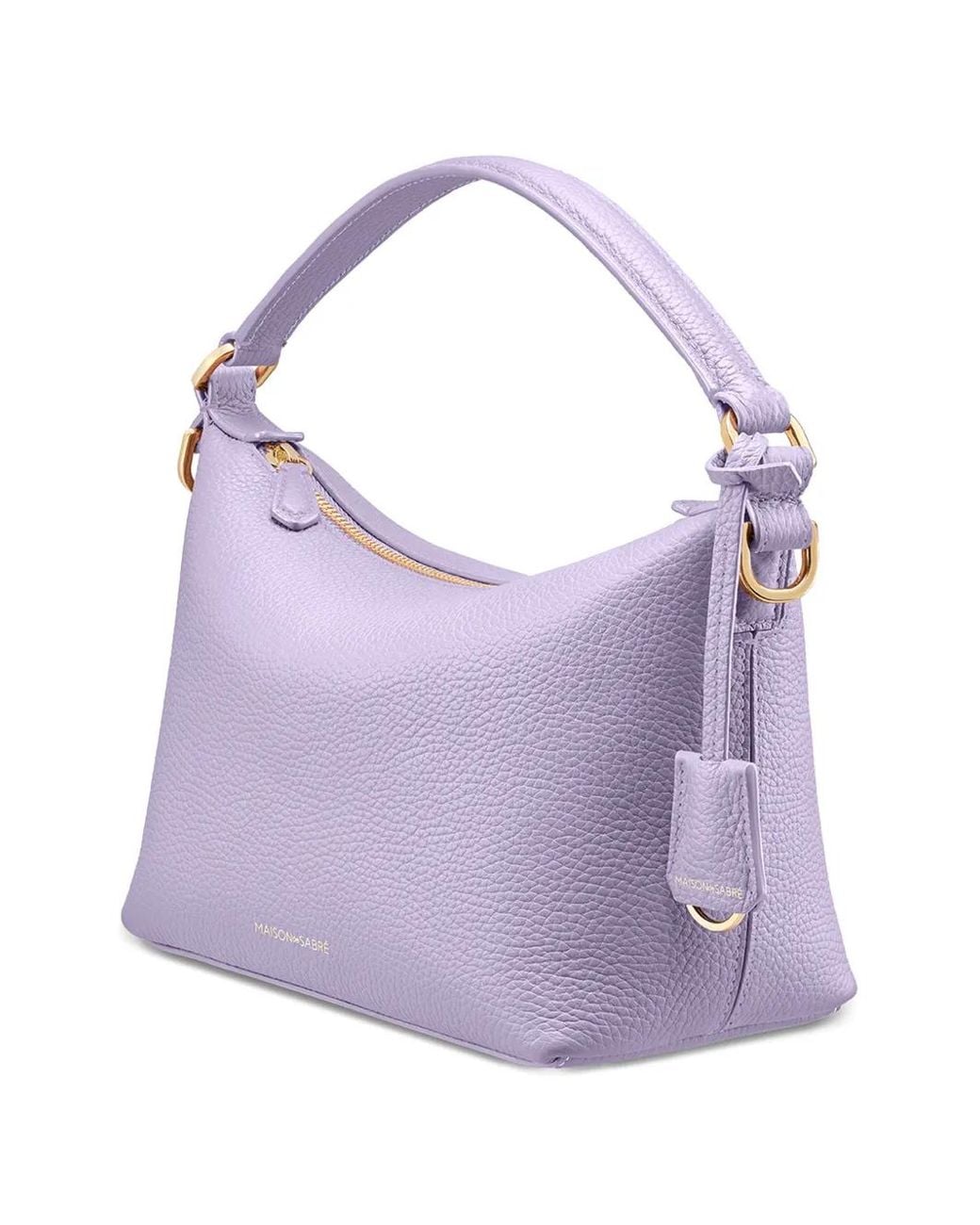 Maison De Sabre Purple Small Leather Trapezoid Bag