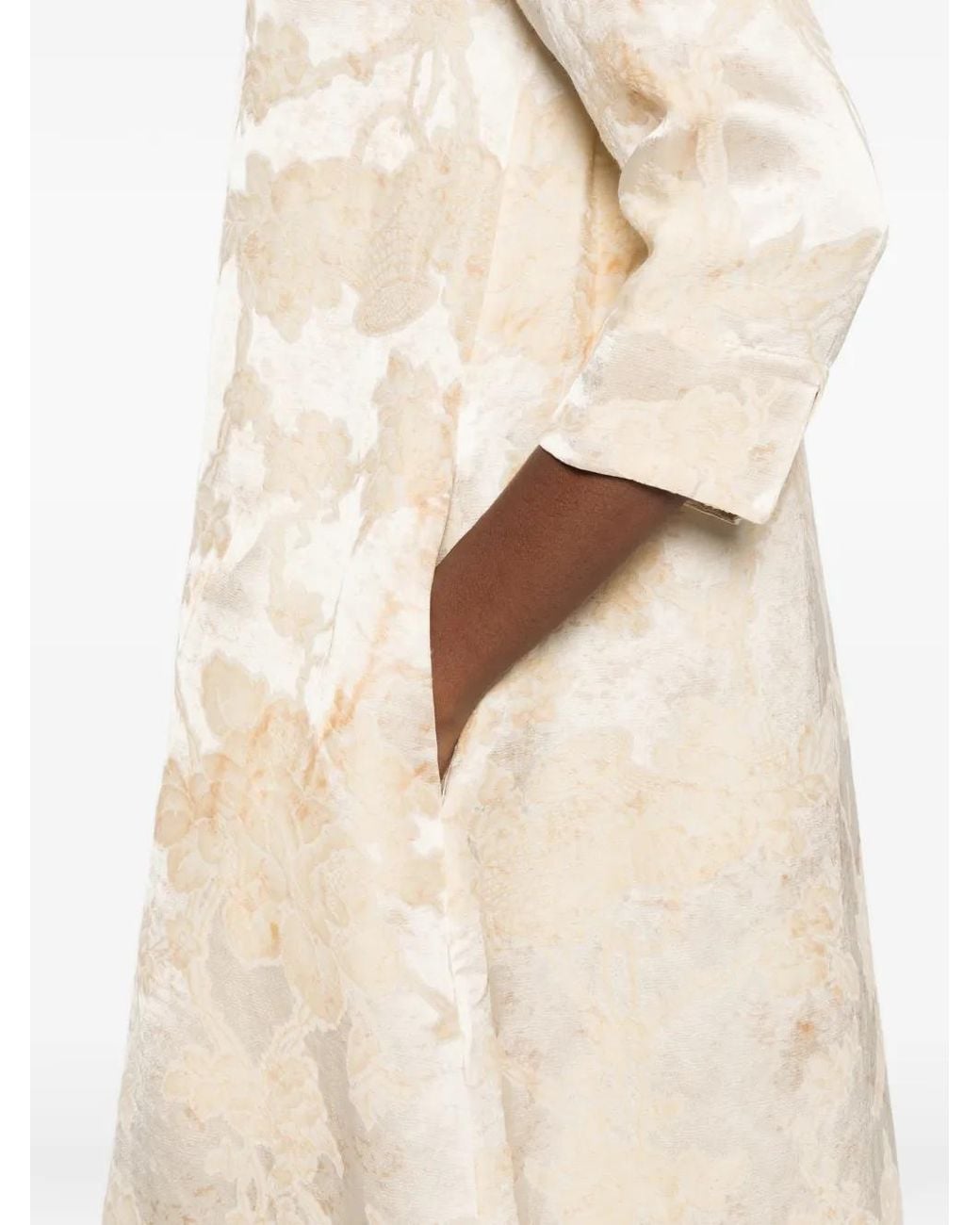 Uma Wang White Apostte Floral-Jacquard Maxi Dress