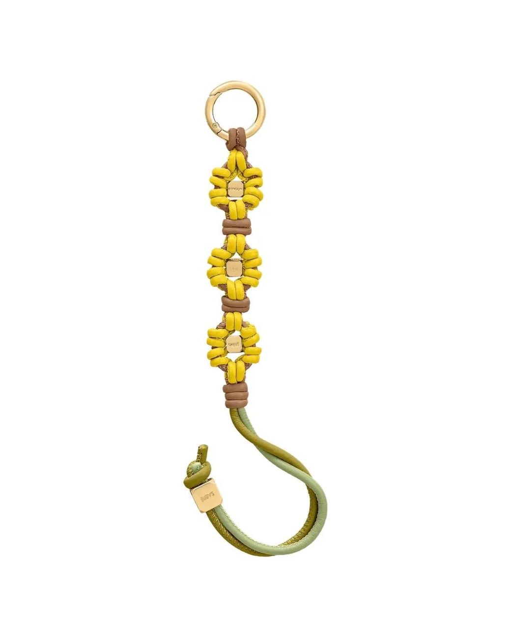 Maison De Sabre Metallic Wristlet Leather Charm