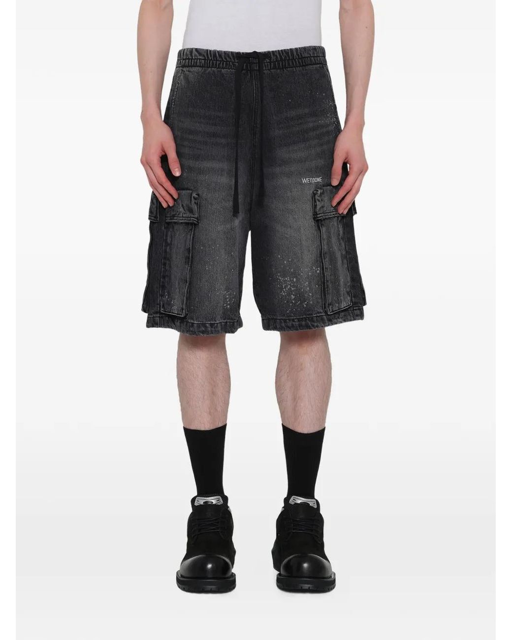 we11done Gray Pocket-Detail Shorts for men