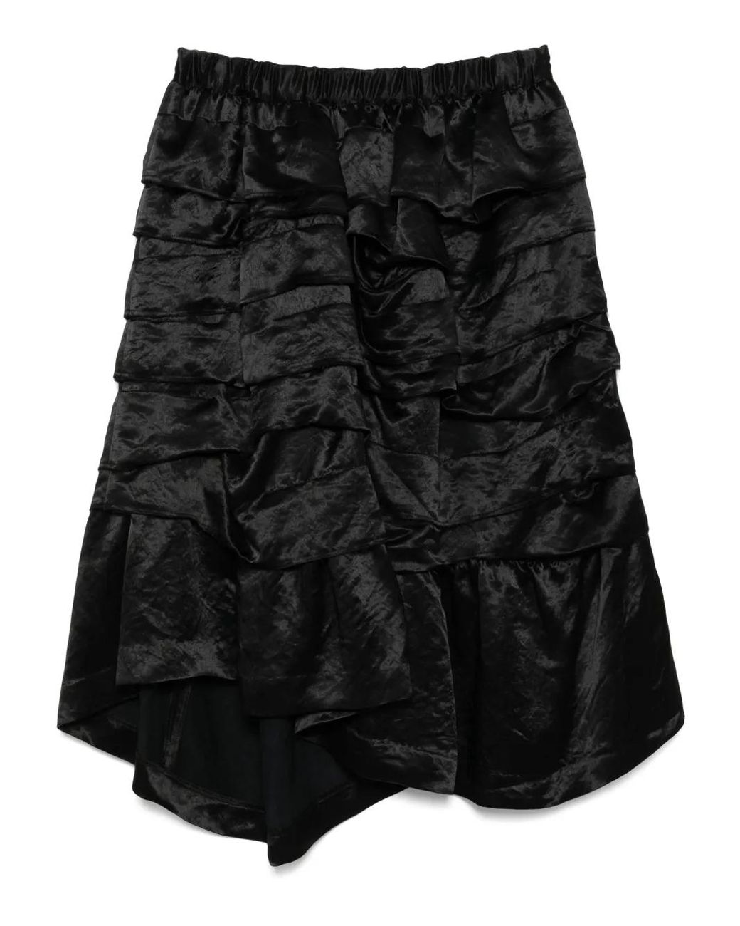 COMME DES GARÇON BLACK Black Acetate Ruffled Skirt
