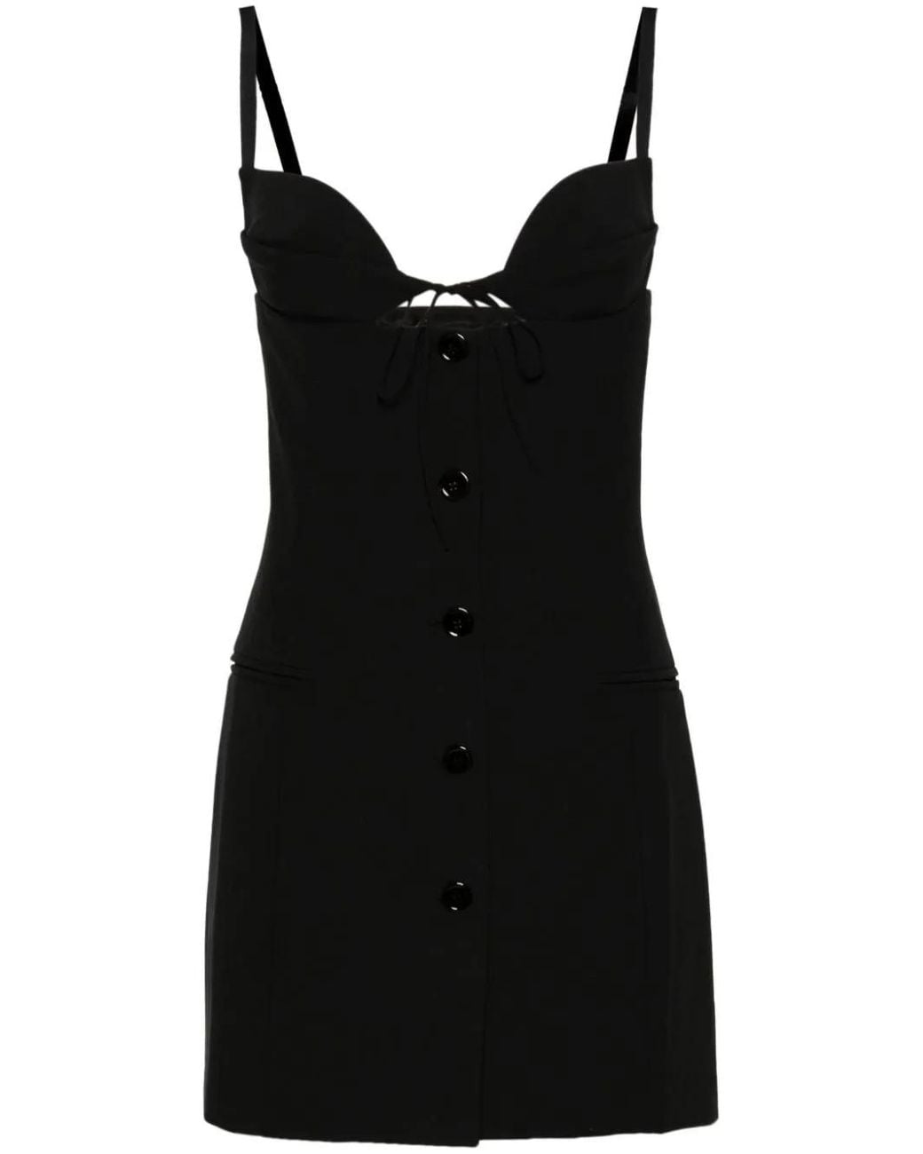 Nensi Dojaka Black Button-Up Mini Dress
