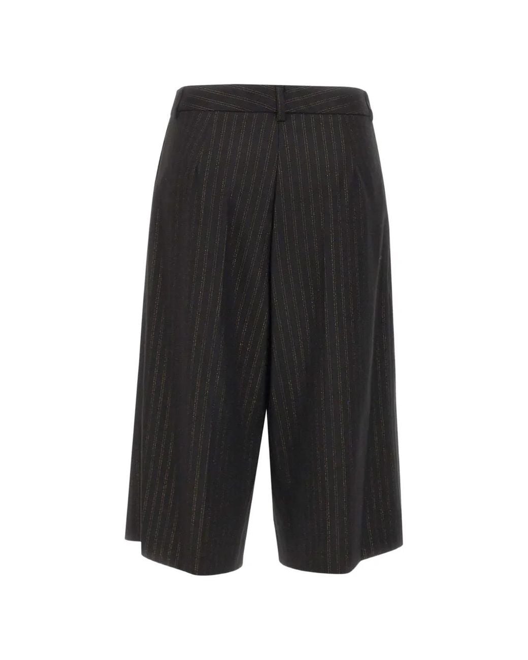 Kaos Gray Pinstripe-Pattern Pleated Shorts