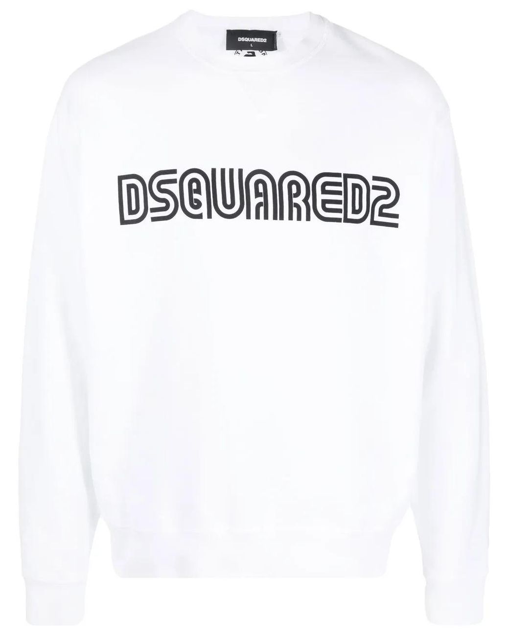 DSquared² White Logo-Print Cotton Sweatshirt for men