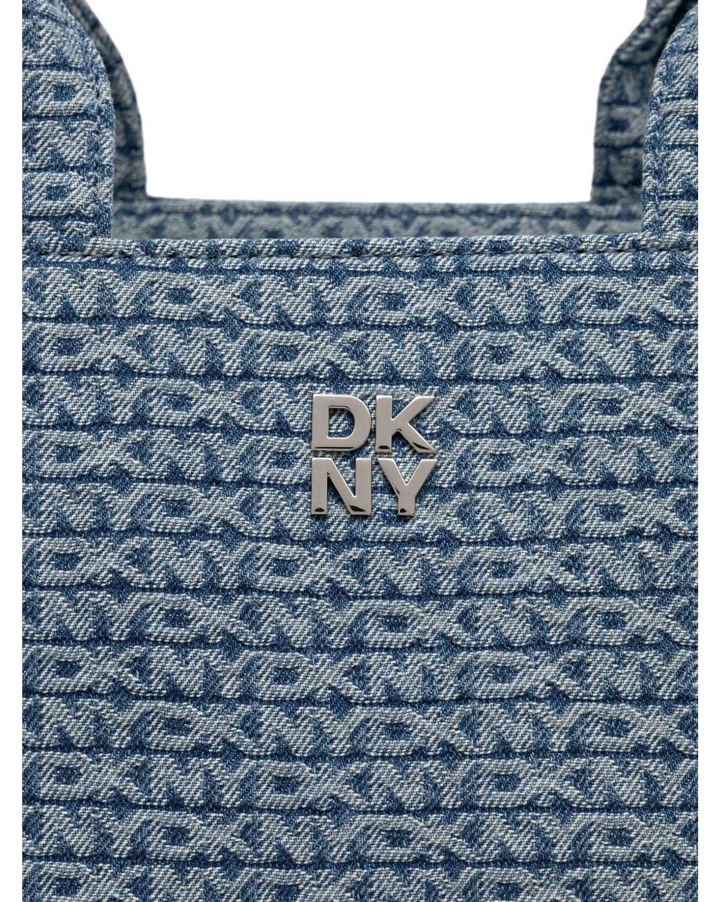 DKNY Blue Logo-Plaque Tote Bag