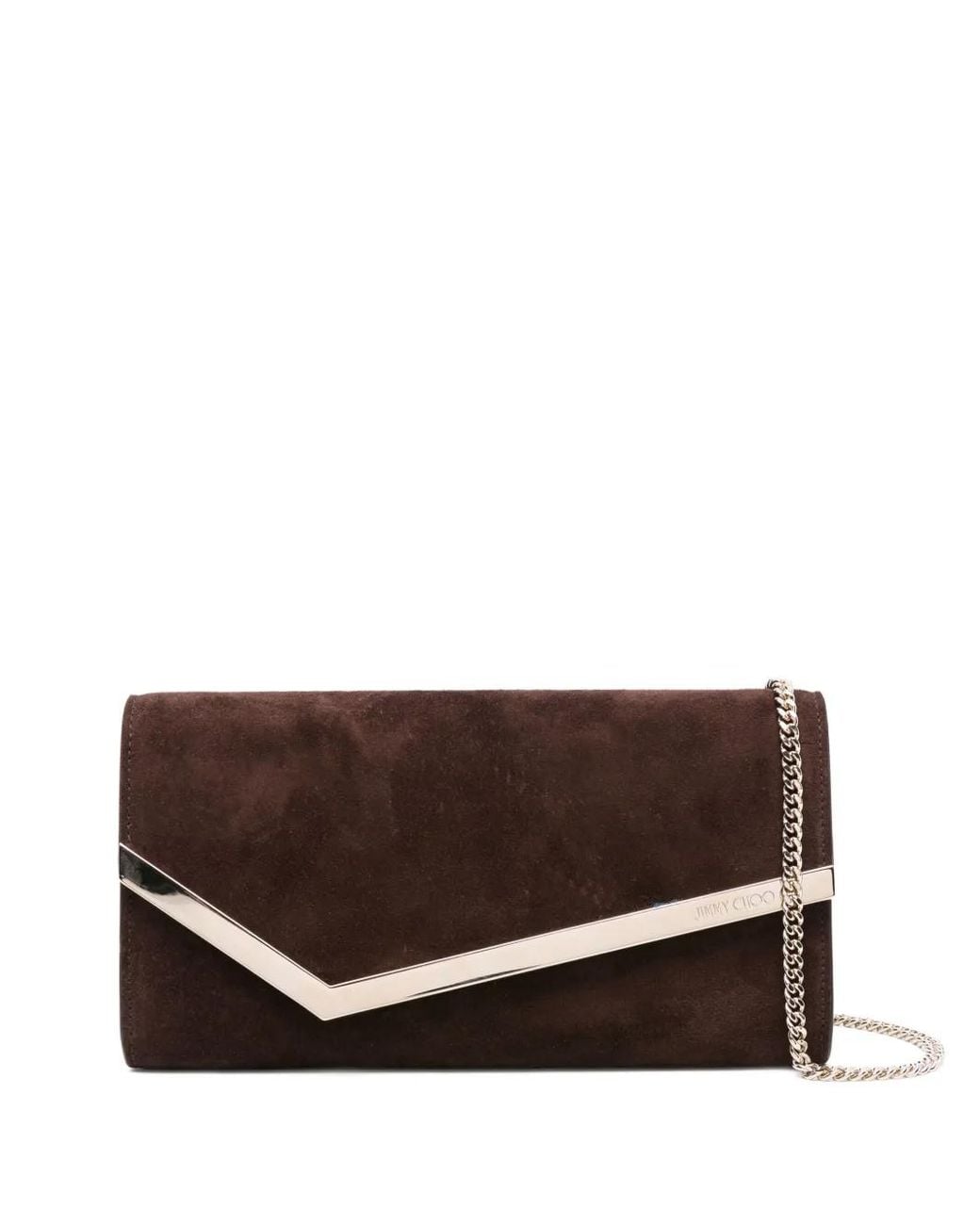 Jimmy Choo Brown Envelope Suede Clutch Bag