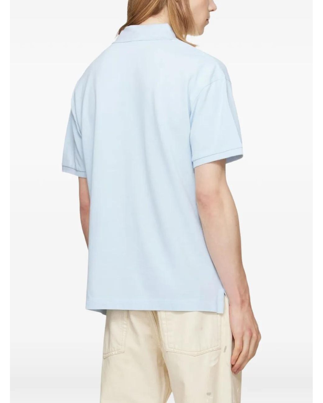 Palm Angels Blue Curved Logo Polo/Baby for men