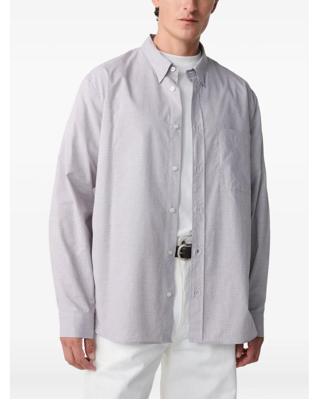 Studio Nicholson Gray Kingston Microcheck Shirt for men