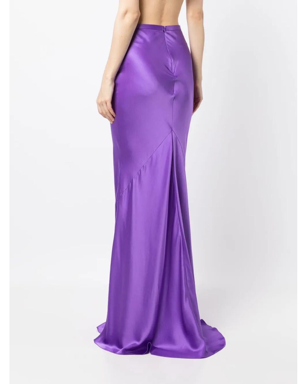 Michelle Mason Purple Bias Maxi Skirt