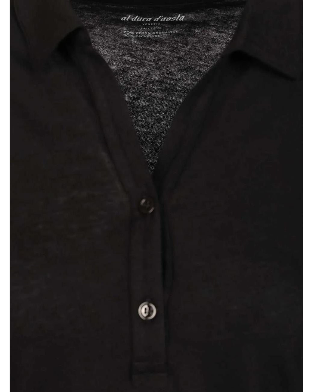 Al Duca D'aosta Black Fine-Knit Polo Shirt