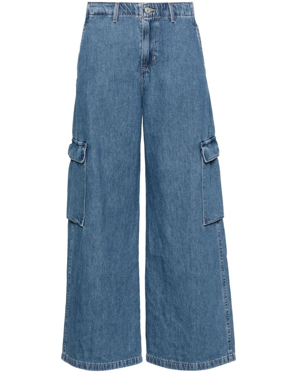 Levi's Blue Baggy Mid-Rise Cargo Jeans
