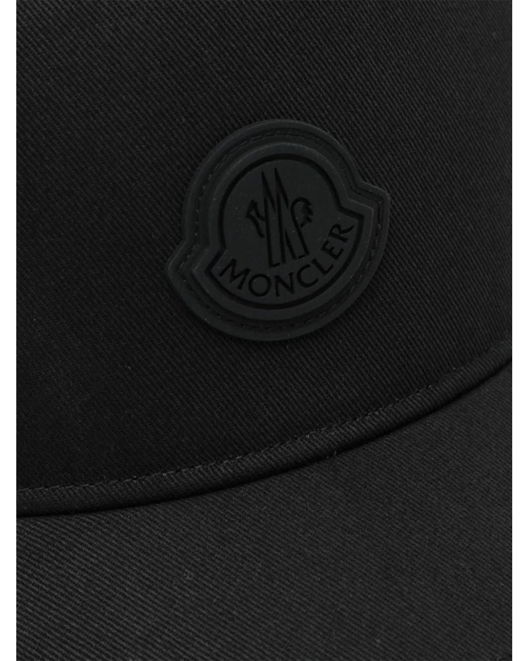 Moncler Black Logo-Patch Cap for men