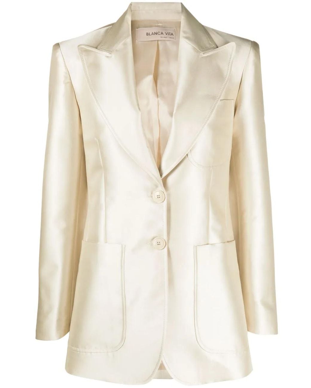 Blanca Vita Natural Single-Breasted Button-Fastening Jacket