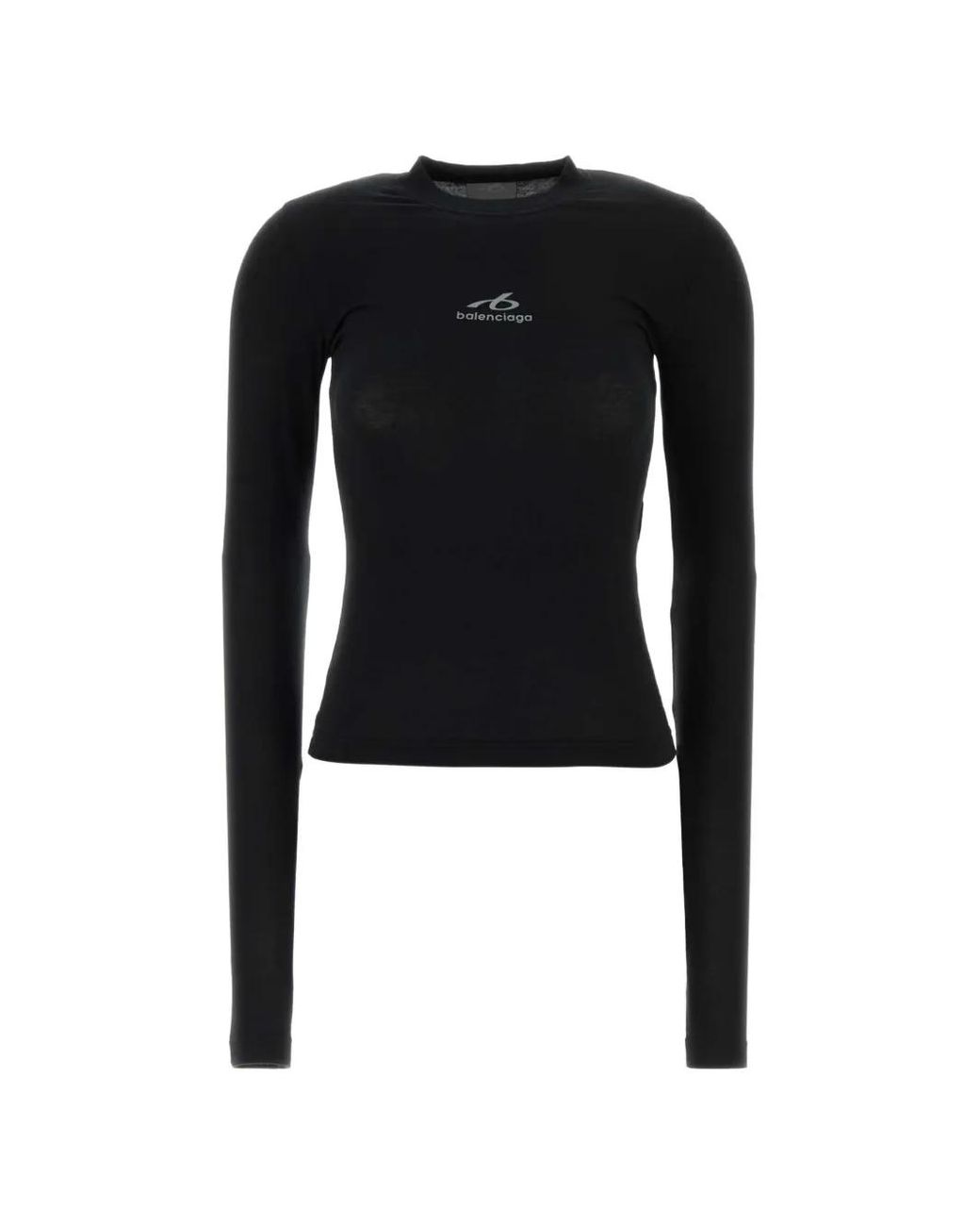 Balenciaga Black Logo-Print Long-Sleeved T-Shirt