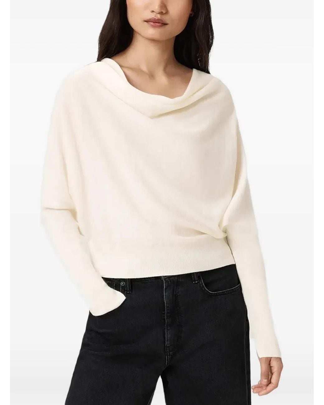AllSaints White Ridley Cowl-Neck Sweater