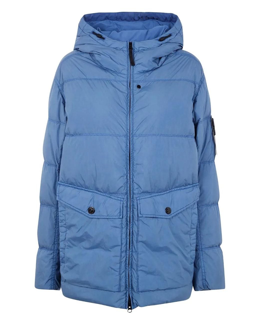 Stone Island Blue Compass-Badge Puffer Jacket for men