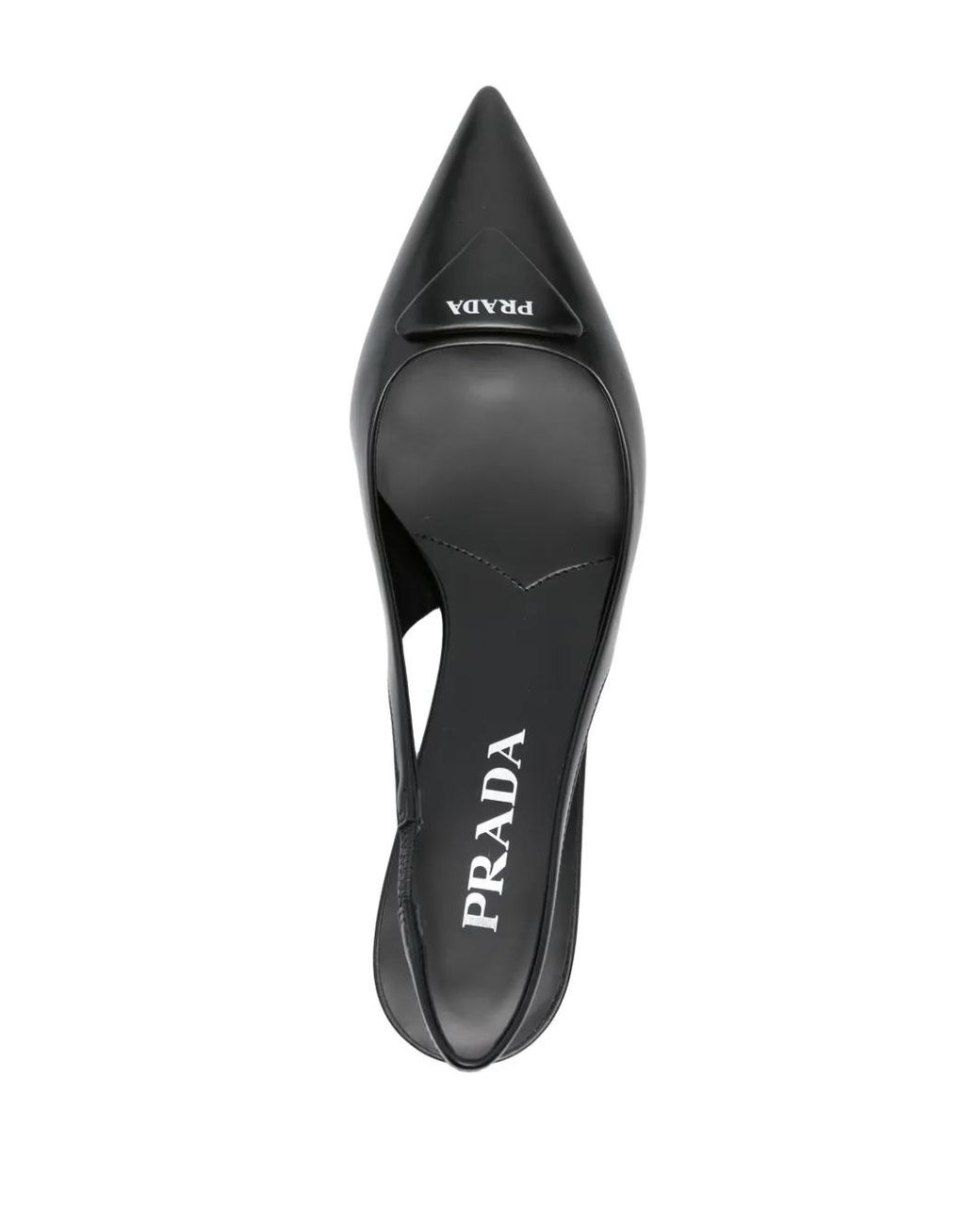Prada Black Leather Slingback Pumps