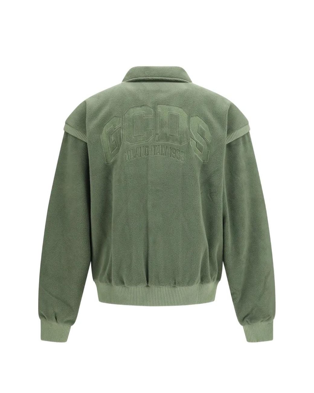 Gcds Green Logo-Embroidered Bomber Jacket for men