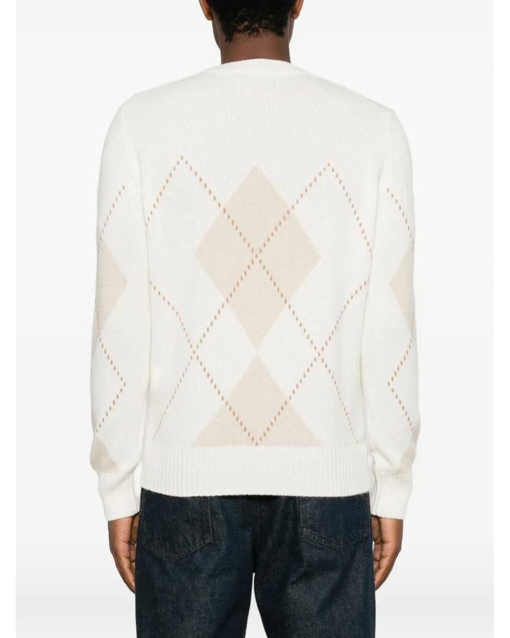 Fileria White Pull À Motif De Losanges for men