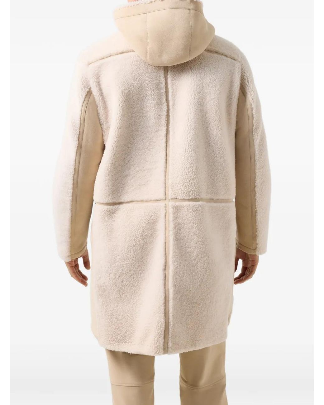 Bogner Natural Soan Hooded Shearling Coat for men