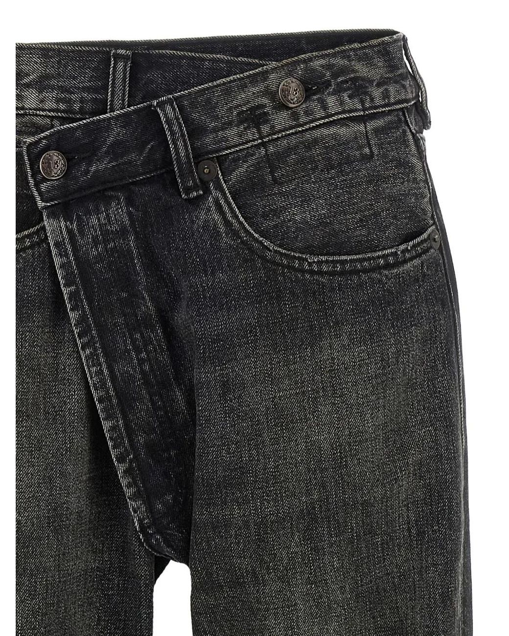 R13 Gray Crossover Five-Pocket Jeans