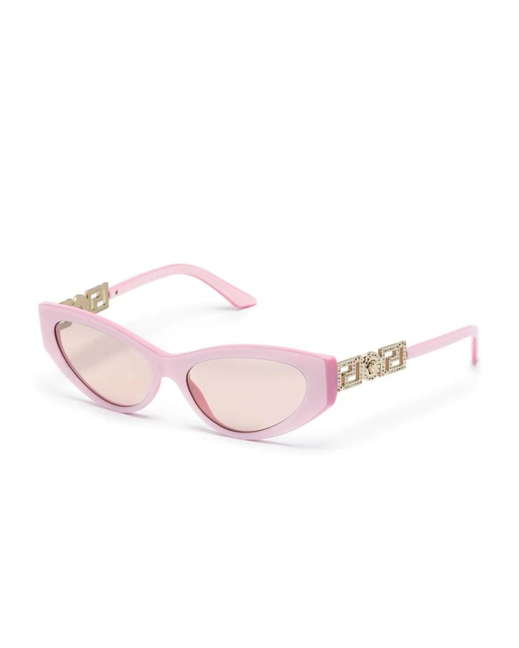 Versace Pink Greca Strass Cat-Eye Sunglasses