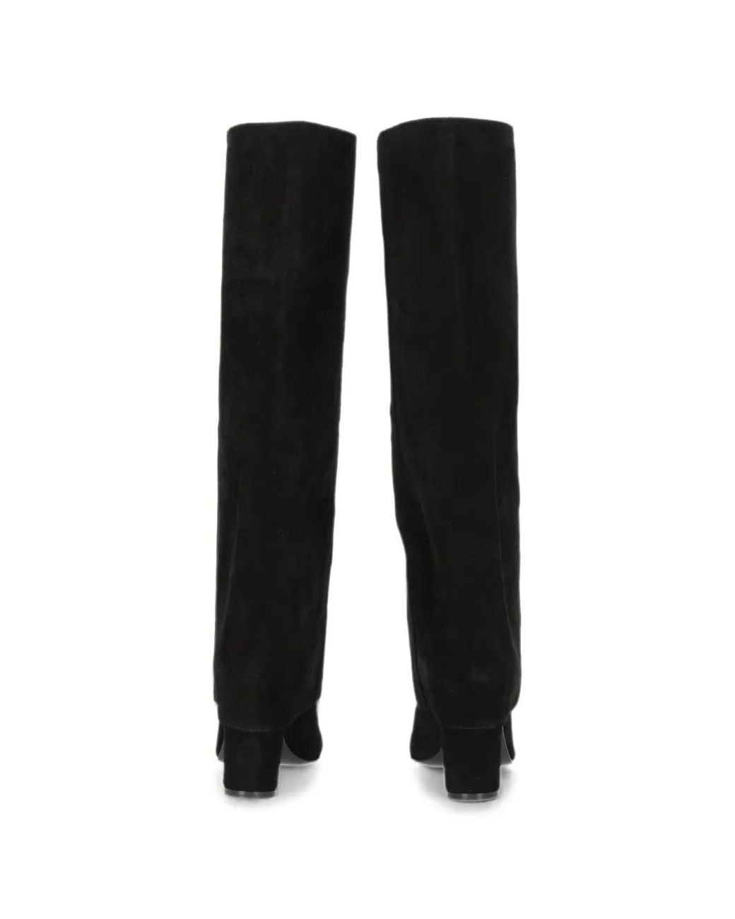 Via Roma 15 Black Fold-Over Knee-High Boots