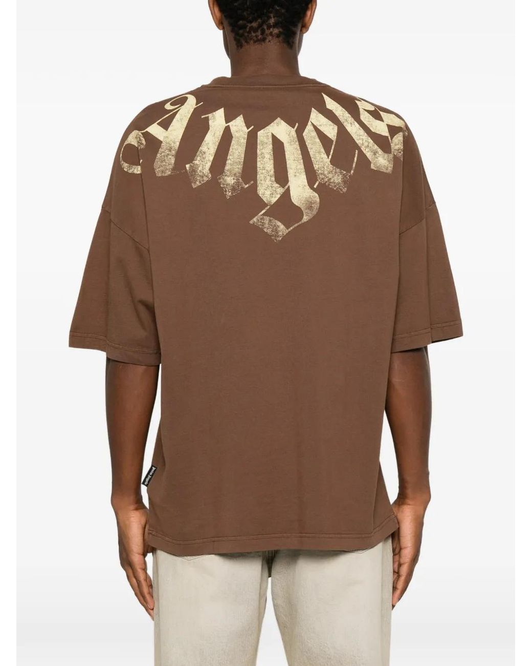 Palm Angels Brown Logo-Print T-Shirt for men