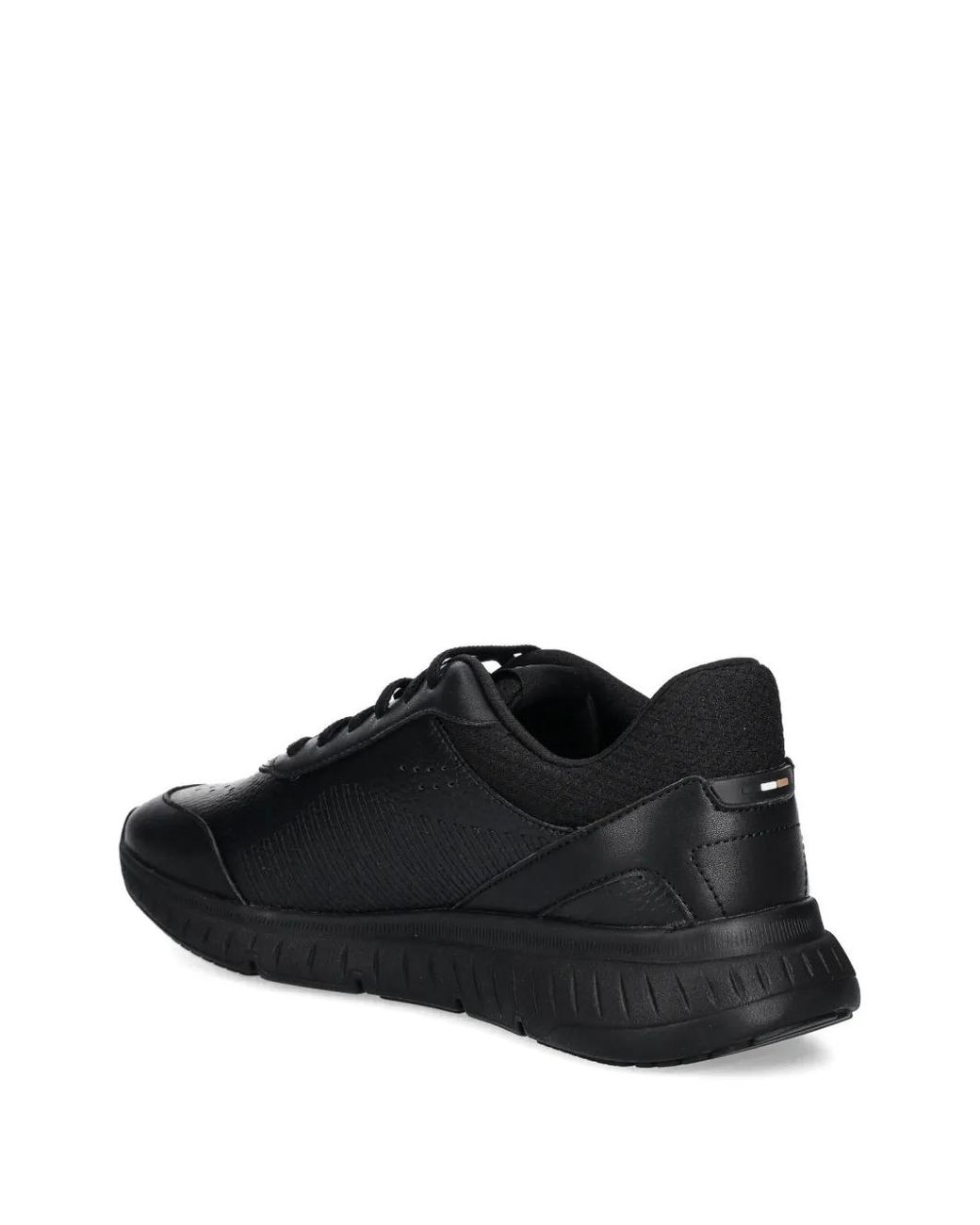 Boss Black Perforated Leather Sneakers for men