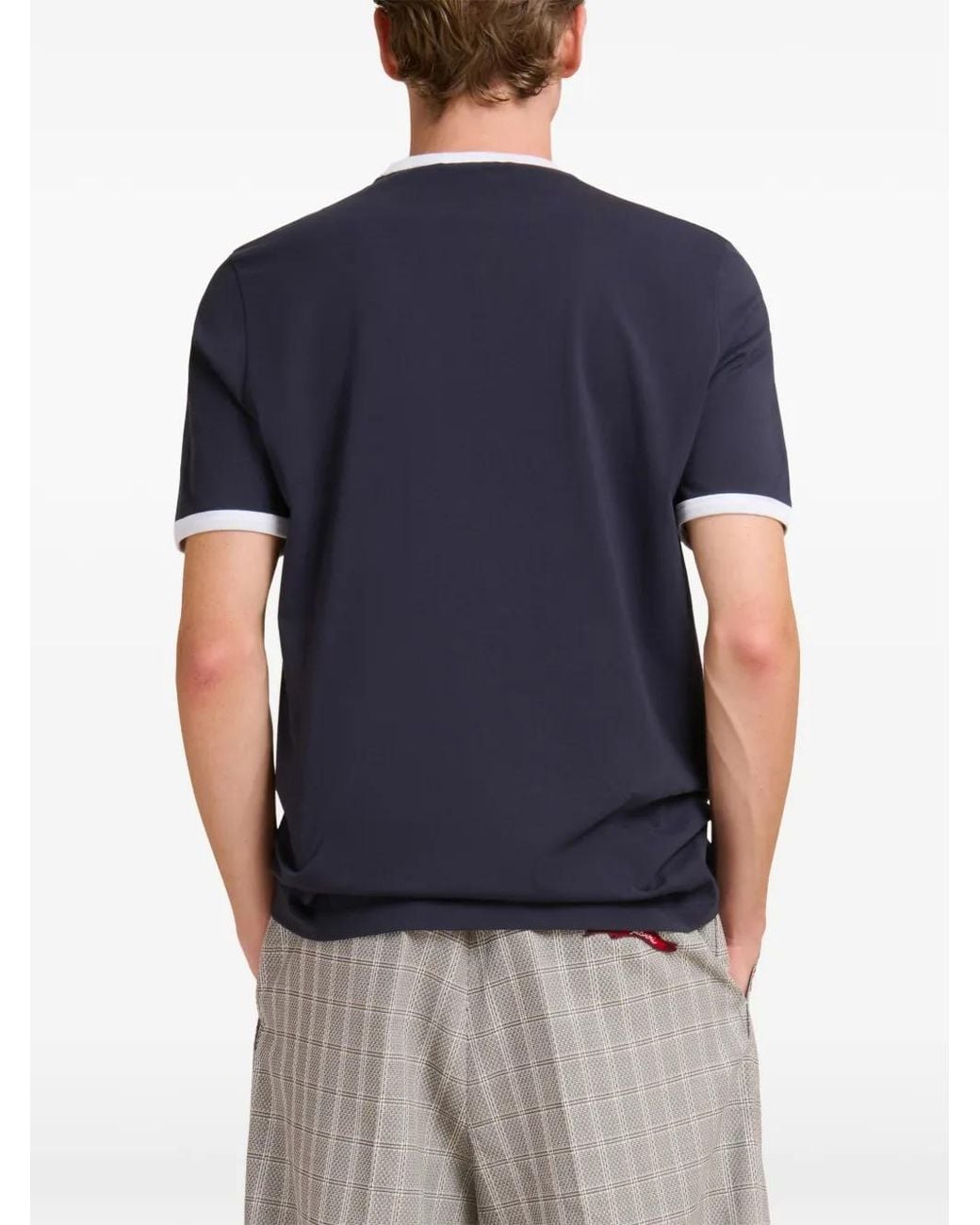 Marni Blue Crew-Neck Printed T-Shirt for men