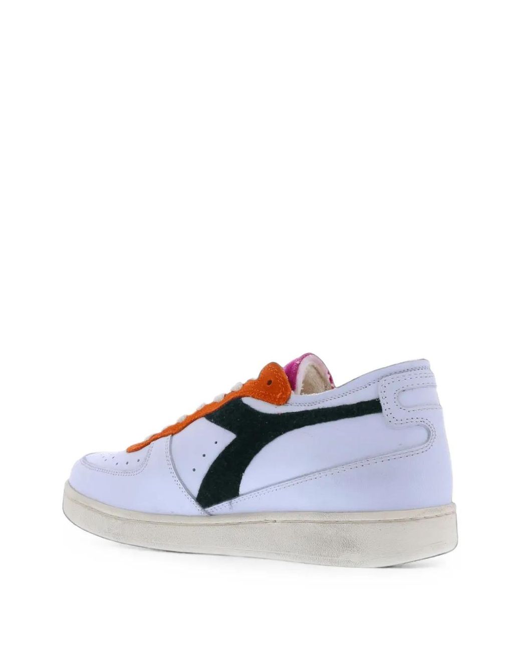 Diadora White Mi Basket Row Cut Sneakers