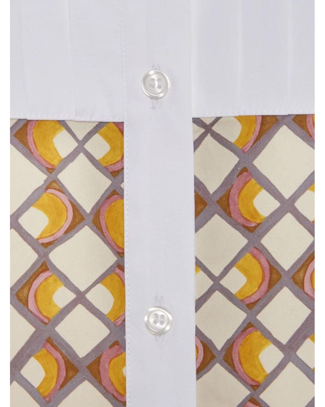 LaDoubleJ White Geometric-Print Shirt