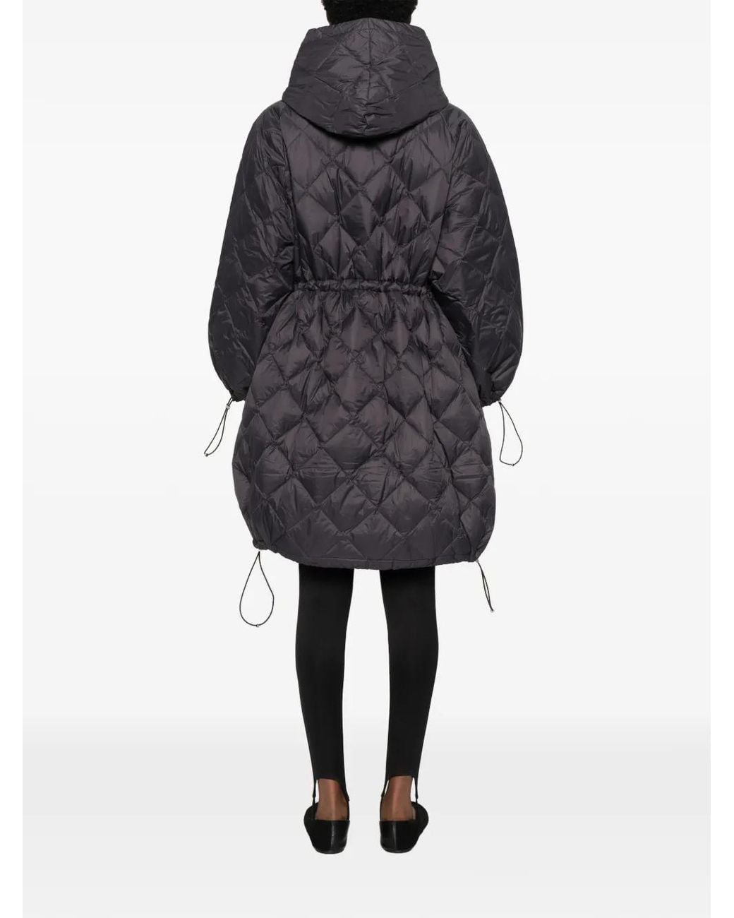 Taion Gray Quilted Hooded Coat