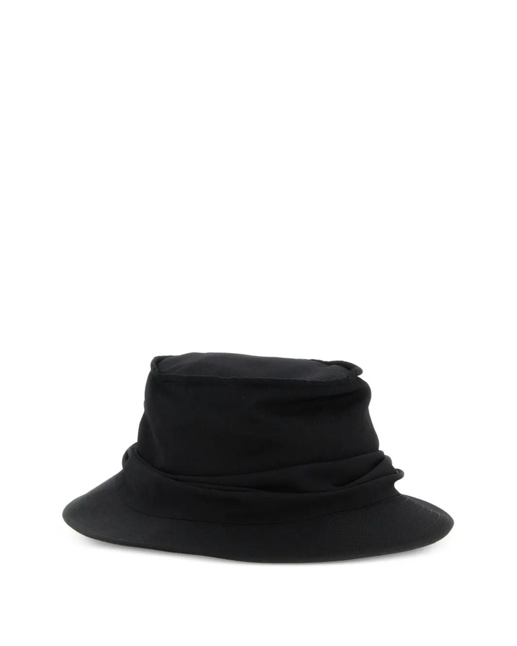 Yohji Yamamoto Black Drape Wool Hat for men
