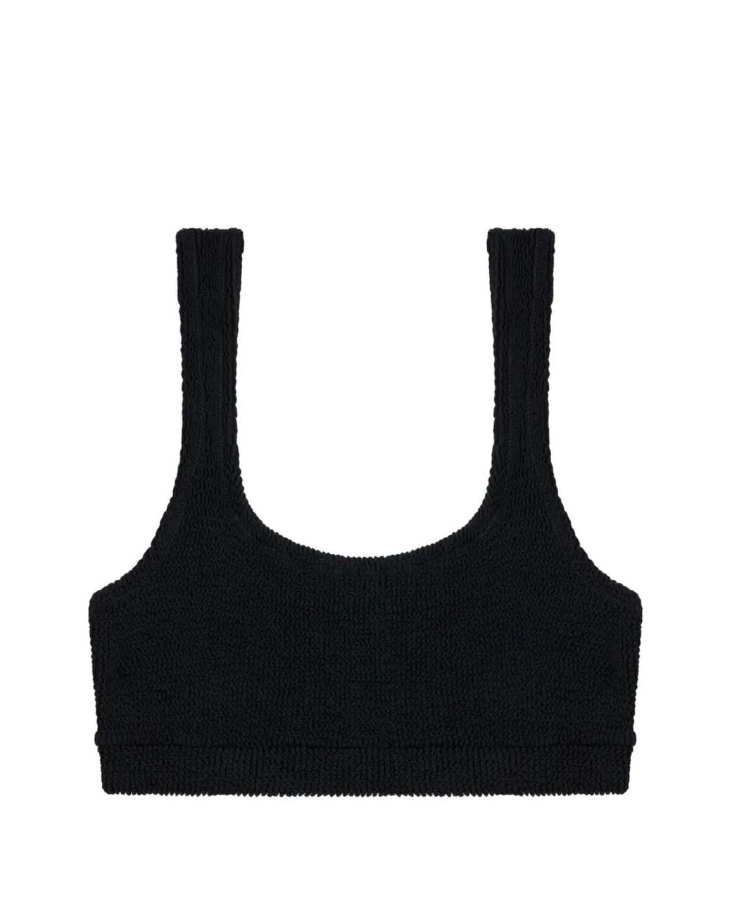 Reina Olga Black Ginny Crinkled Bikini Top