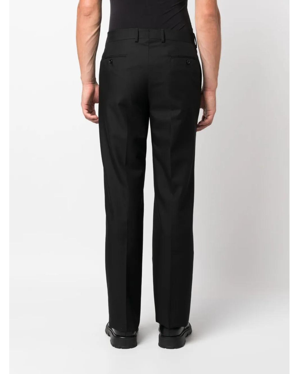 Lardini Black Pressed-Crease Tapered-Leg Trousers for men