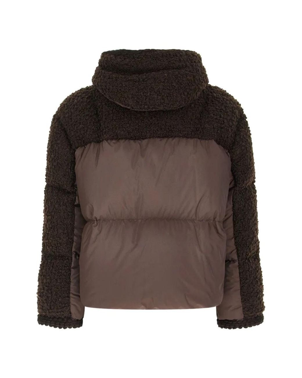 Moncler Brown Quilted Shearling-Effect Jacket