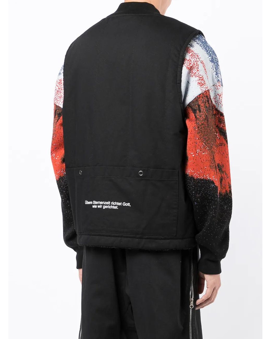 Undercover Black Slogan-Print Reversible Gilet for men