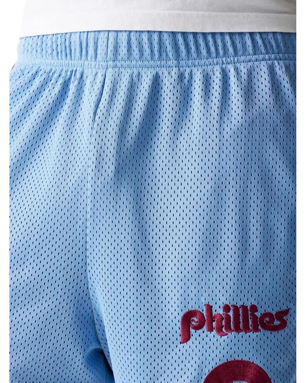 KTZ Blue Phillies Mlb Logo-Embroidered Mesh Shorts for men