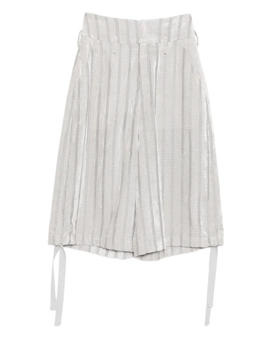 Yohji Yamamoto White Checked Trousers