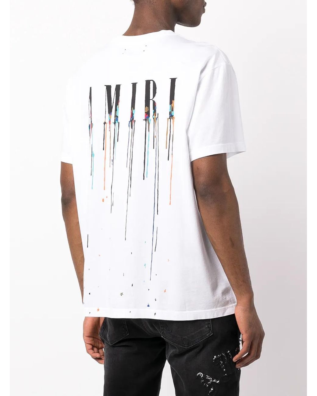 Amiri White Logo-Print Short-Sleeved T-Shirt for men