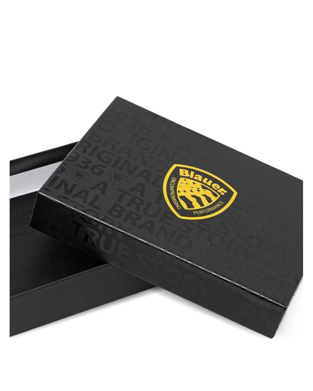 Blauer Black Logo-Patch Leather Cardholder for men