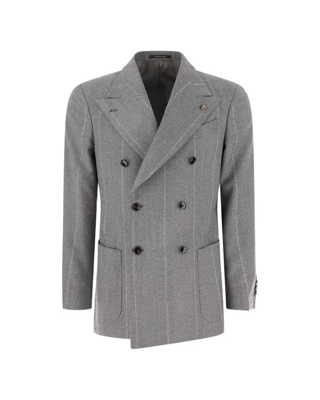 Gabriele Pasini Gray Pinstripe Double-Breasted Blazer for men