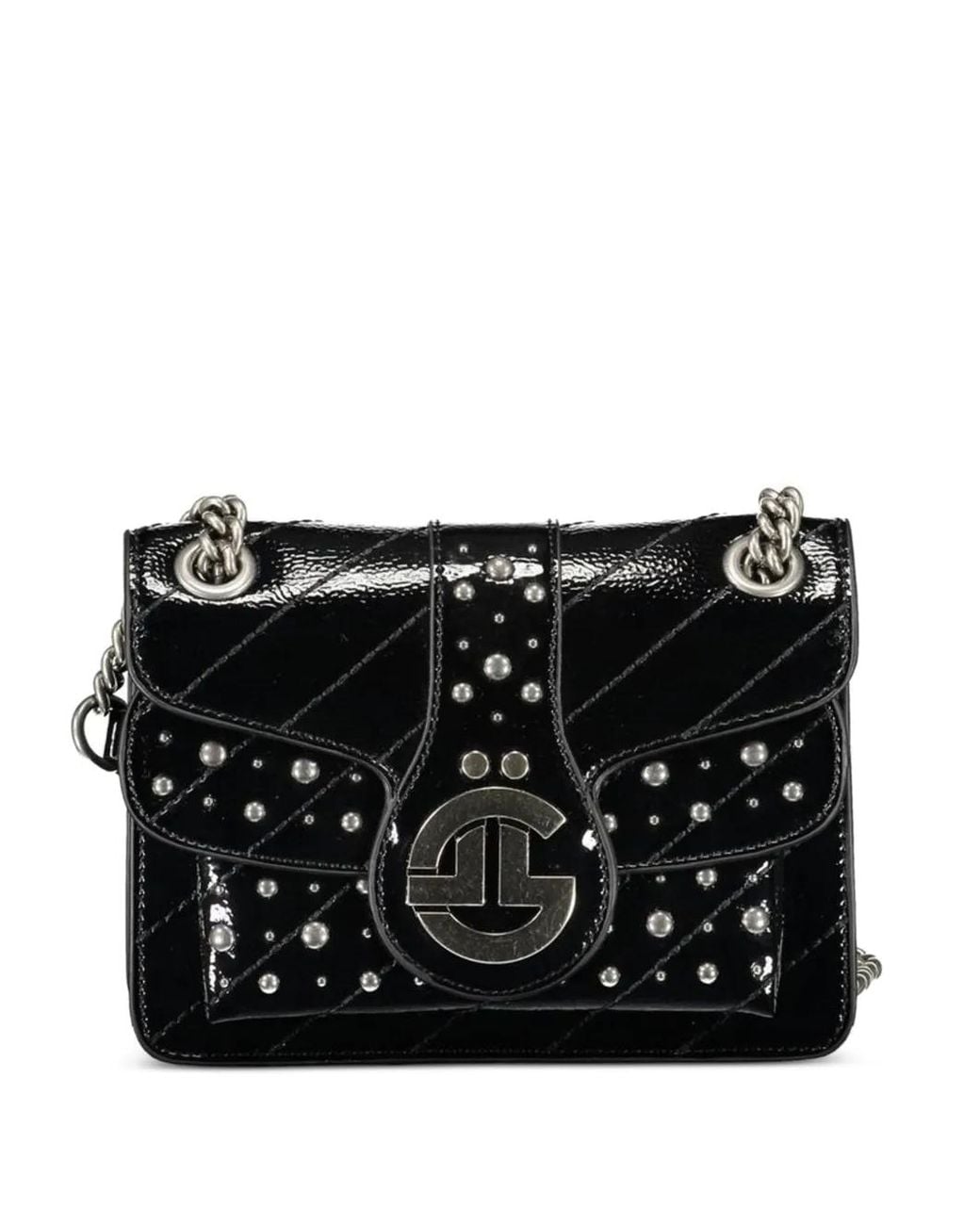 Gaelle Paris Black Studded Shoulder Bag