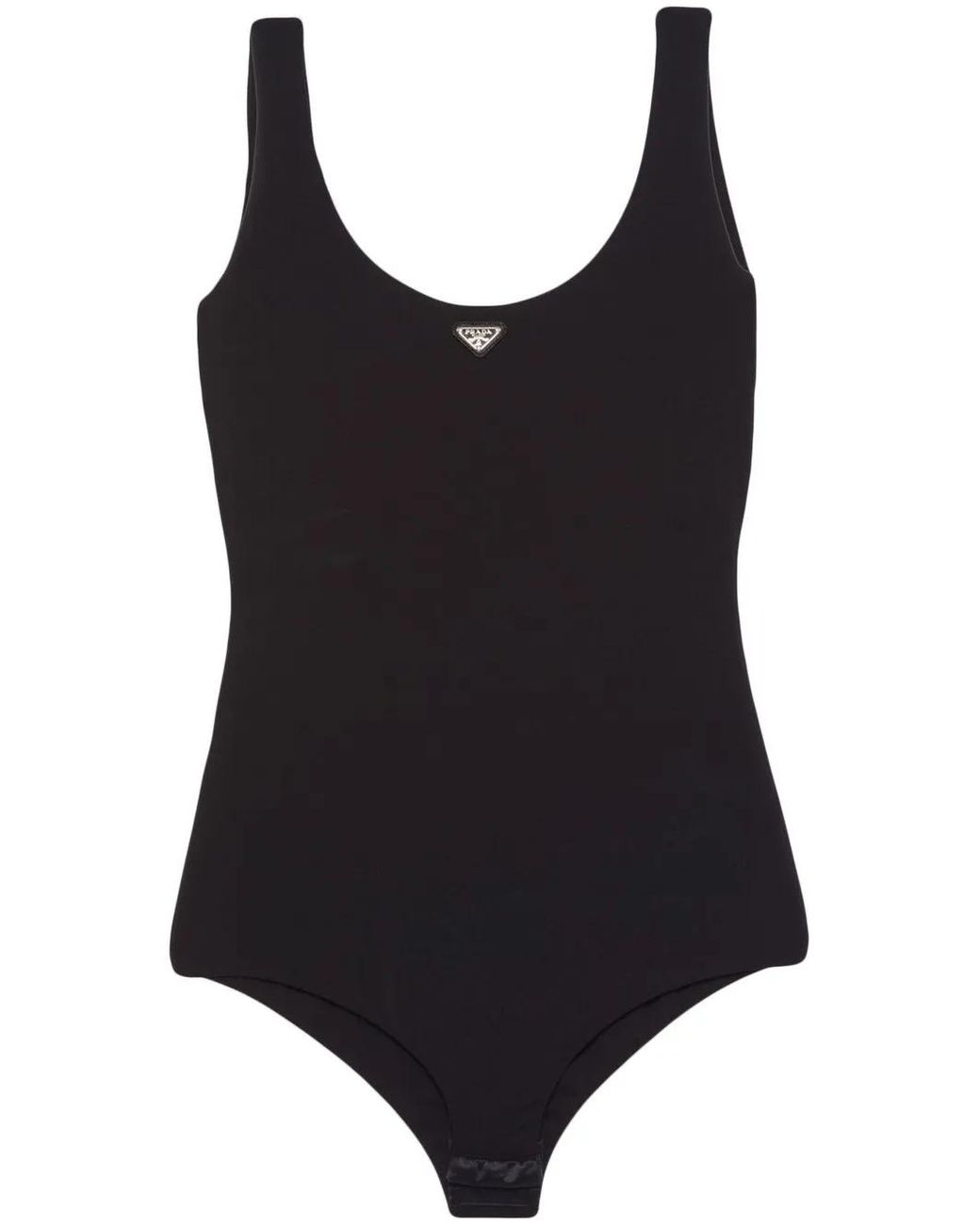 Prada Black Logo-plaque Bodysuit