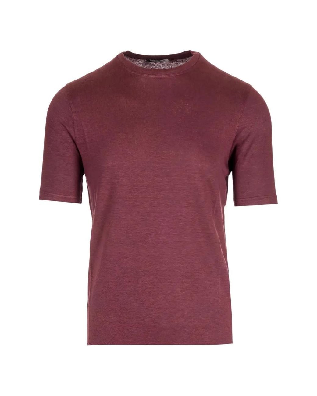 Al Duca D'aosta Purple Crew-Neck Linen T-Shirt for men
